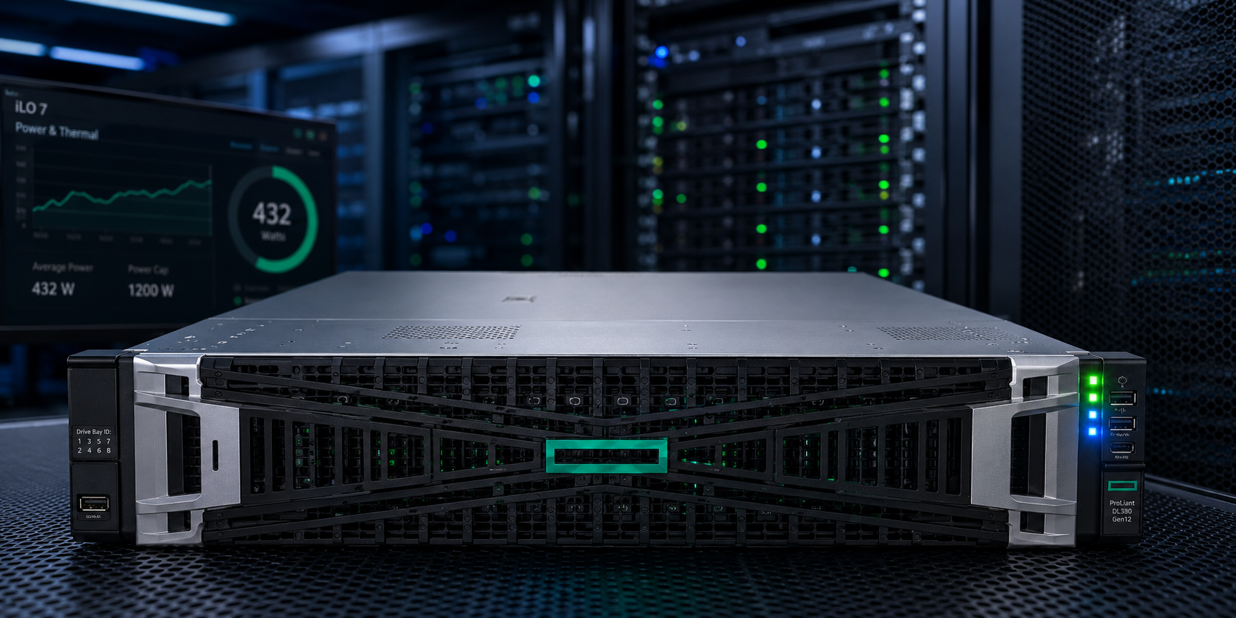 مصرف برق سرور HPE DL380 Gen12؛ بررسی کامل و نکات مهم برای کاهش هزینه انرژی