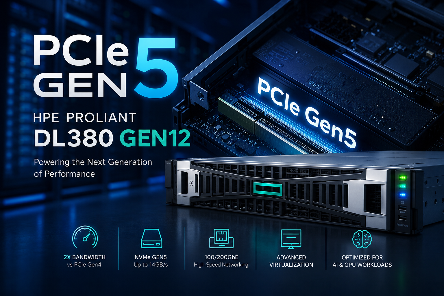 چرا PCIe Gen5 سرور HPE DL380 Gen12 را به انتخابی ایدهآل برای دیتاسنترهای مدرن تبدیل میکند؟